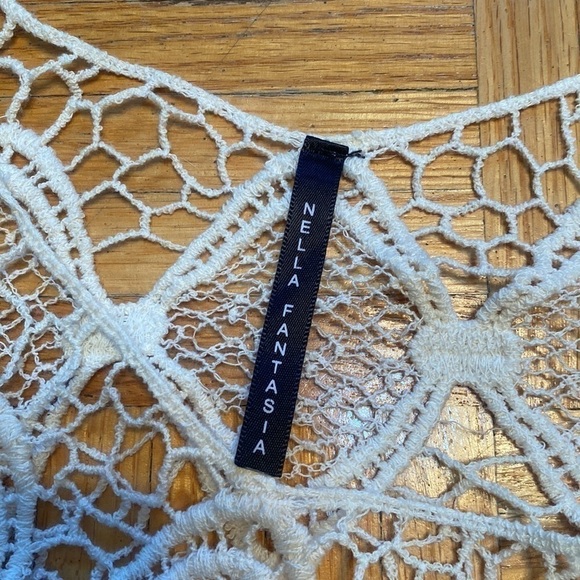 Boho Beach Chic NELLA Fantasia White Crochet Lace Fringe Top Festival Summer - Picture 5 of 8